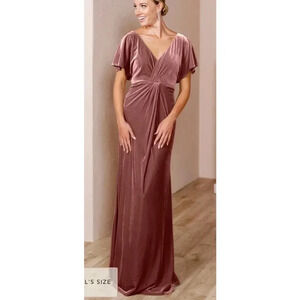 Revelry Gwen Velvet Dress Dusty Rose Size 10